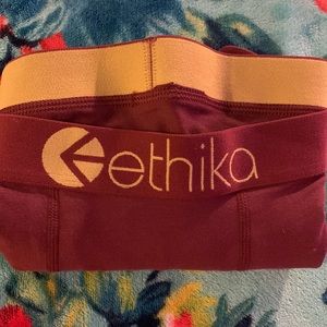 New Ethika boxer briefs S/XL Burgundy with Gold